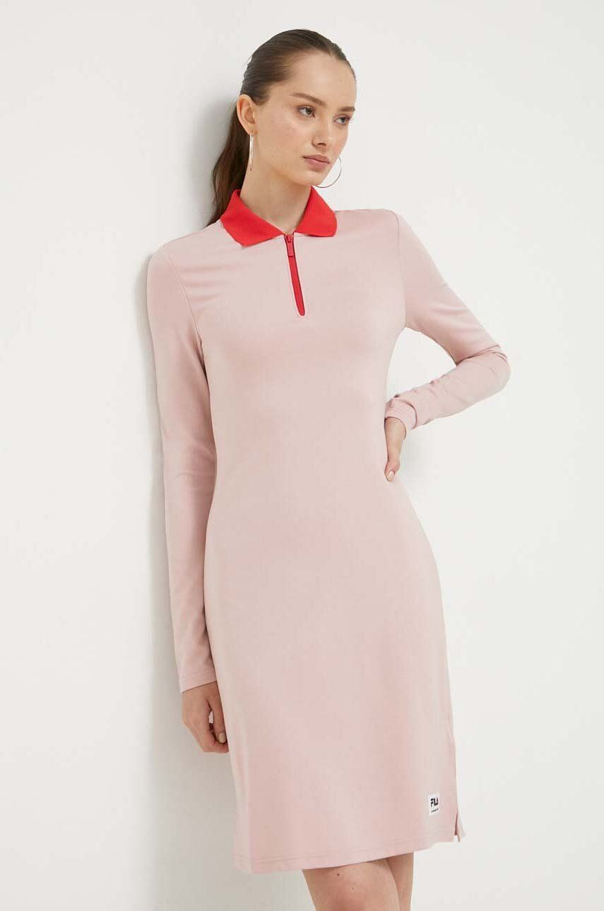 Šaty Fila růžová barva, mini