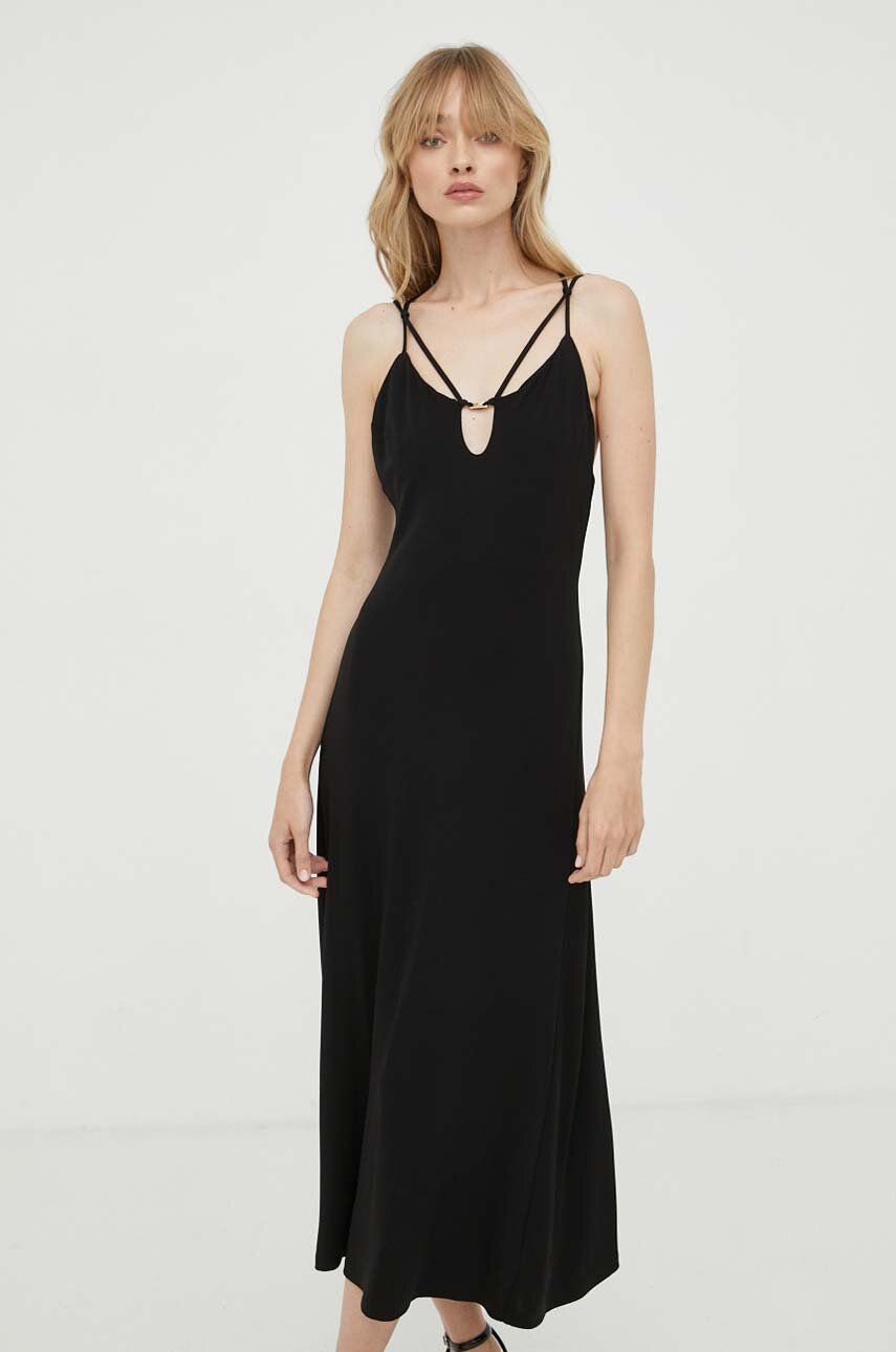 MICHAEL Michael Kors rochie culoarea negru, midi, evazati