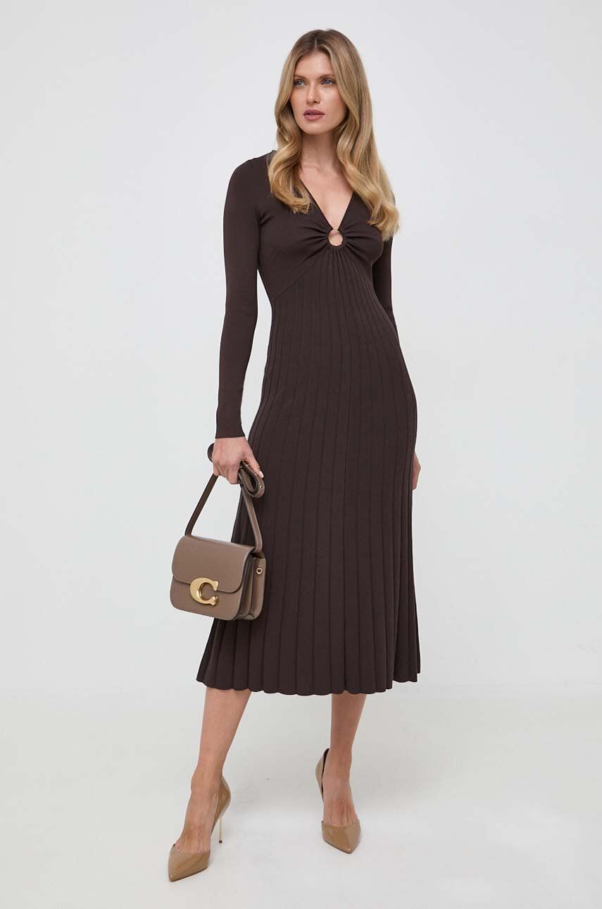 Michael Michael Kors Rochie Culoarea Maro, Midi, Evazati