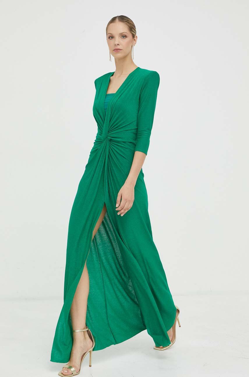 Šaty Liu Jo zelená barva, maxi - zelená - 65 % Viskóza