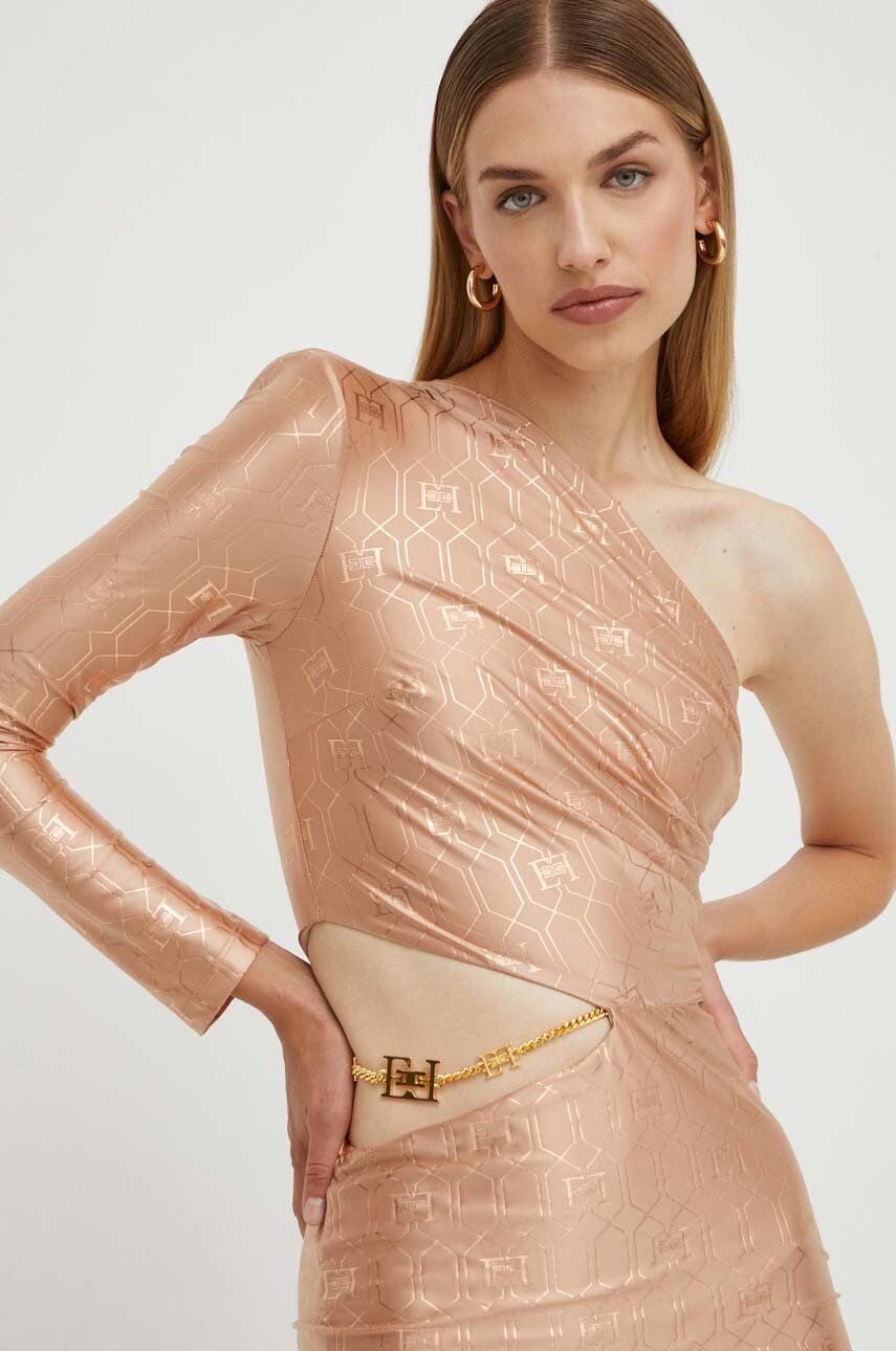 Сукня Elisabetta Franchi колір бежевий mini облягаюча