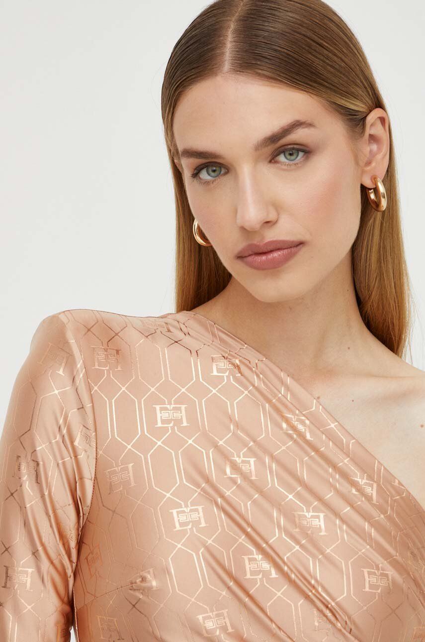 Сукня Elisabetta Franchi колір бежевий mini облягаюча