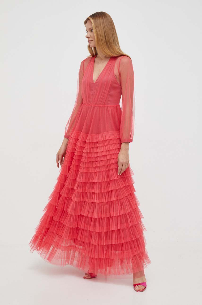 Сукня Twinset колір рожевий maxi розкльошена
