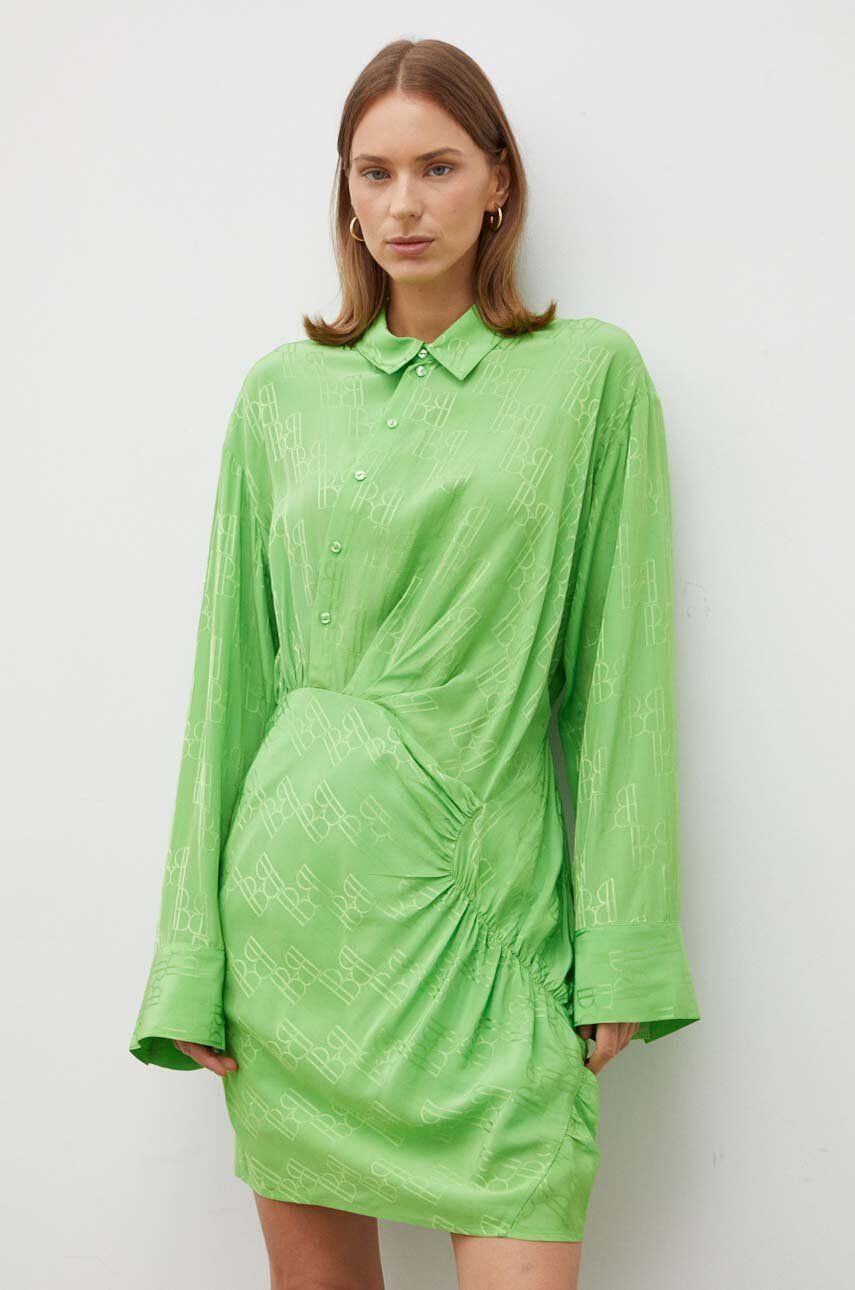 Šaty Herskind zelená barva, mini - zelená - Hlavní materiál: 50 % Acetát