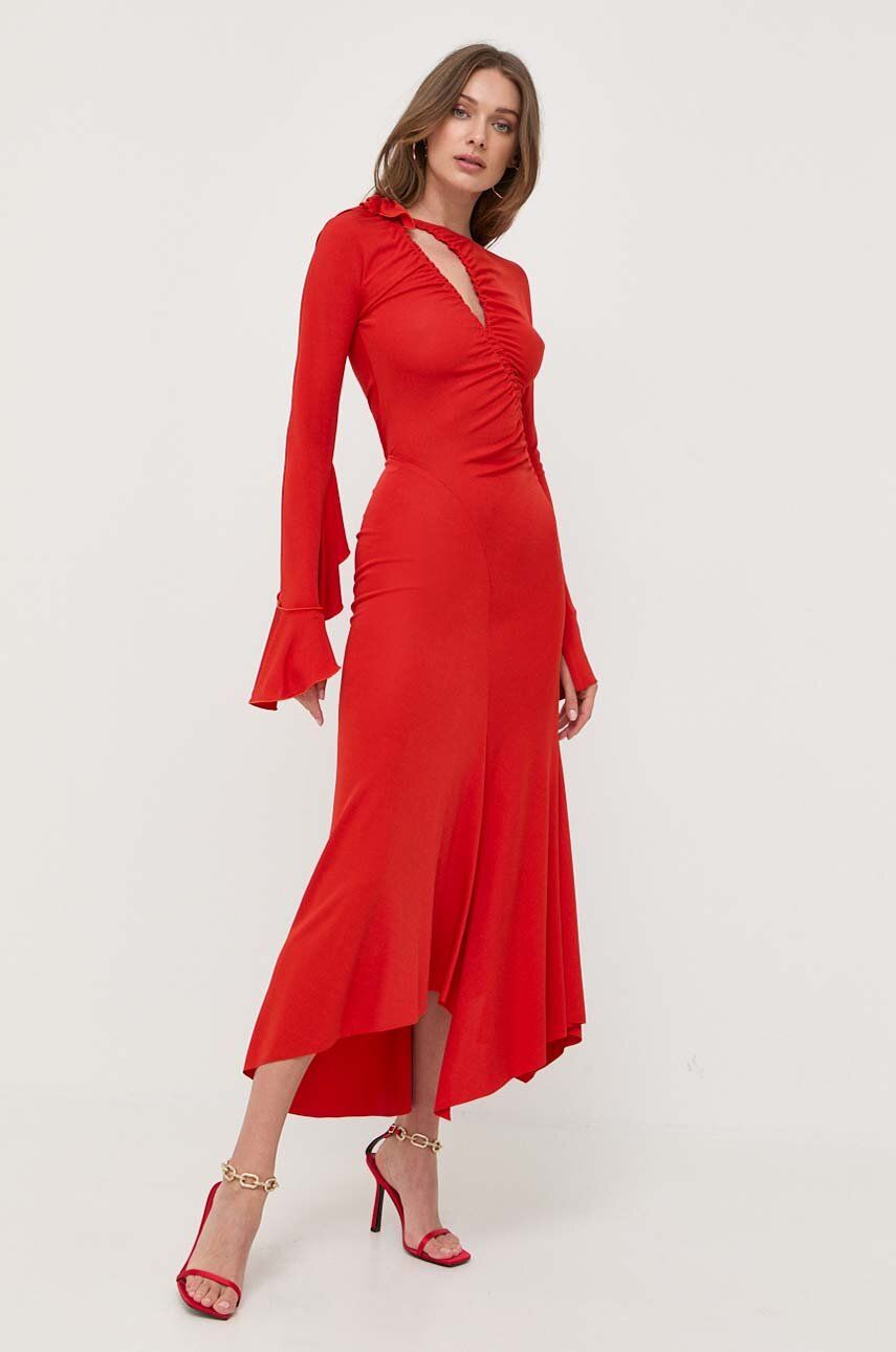 Victoria Beckham rochie culoarea rosu, maxi, mulata