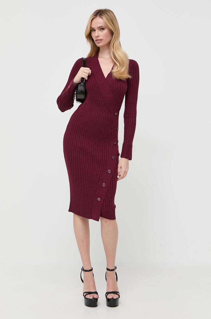 

Платье Guess цвет бордовый mini облегающая