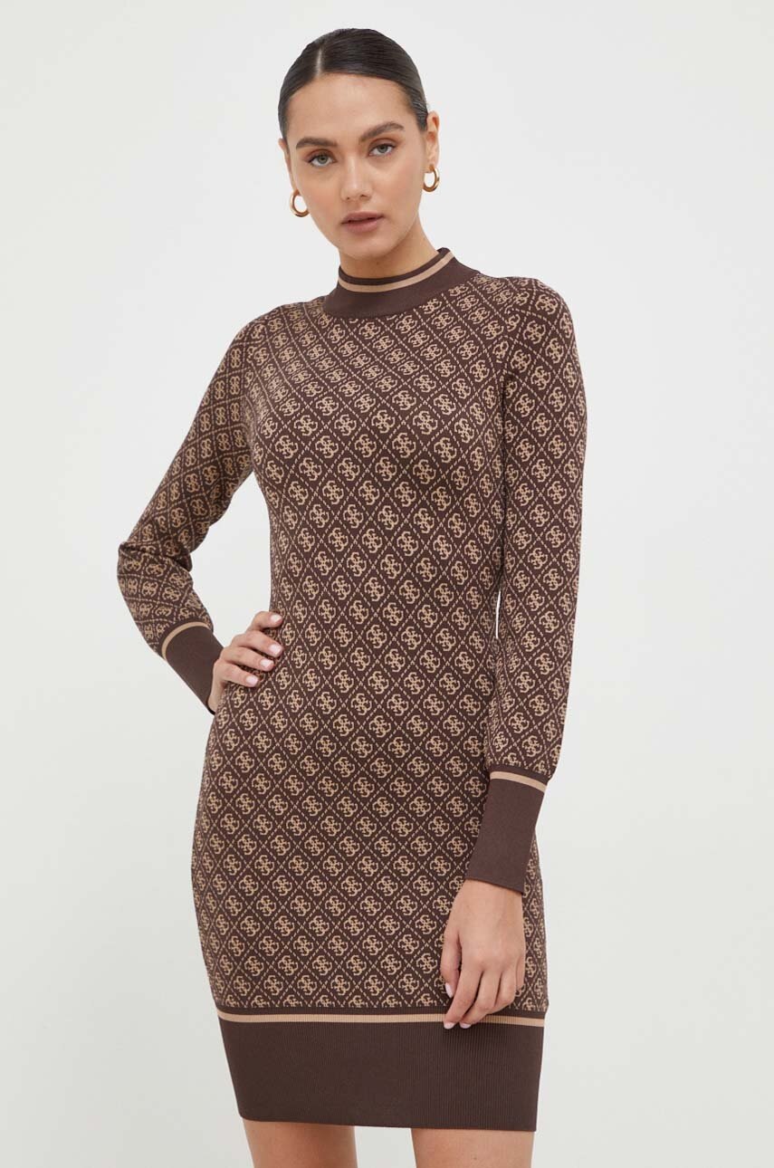 

Сукня Guess колір коричневий mini облягаюча