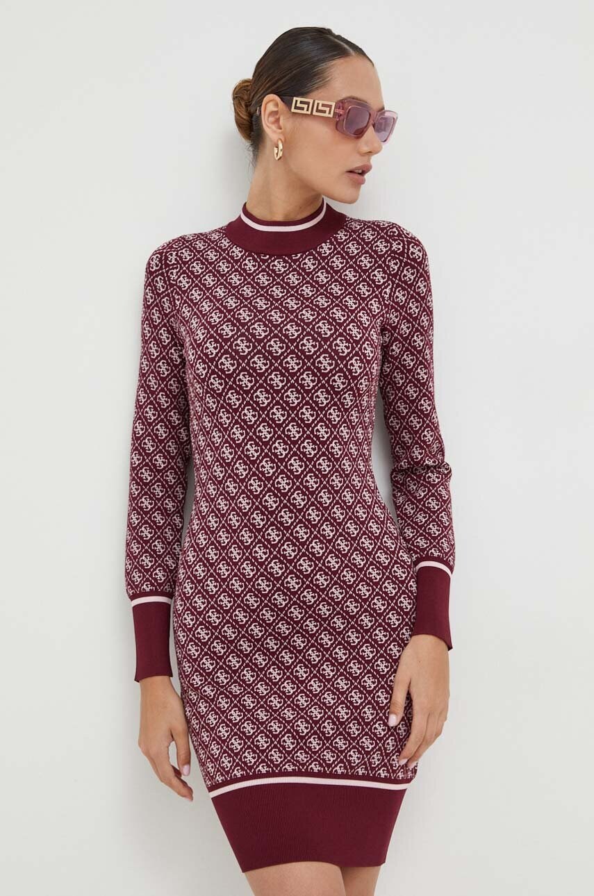 

Сукня Guess колір бордовий mini облягаюча