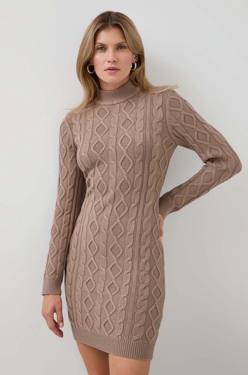 Сукня Guess колір коричневий mini облягаюча