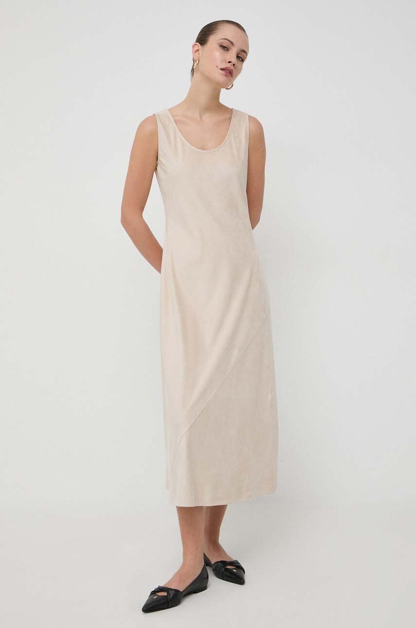 Max Mara Leisure Rochie Culoarea Bej, Midi, Evazati