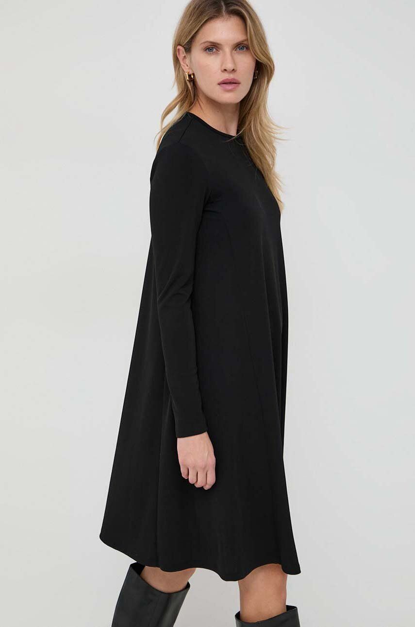 Max Mara Leisure rochie culoarea negru, mini, evazati