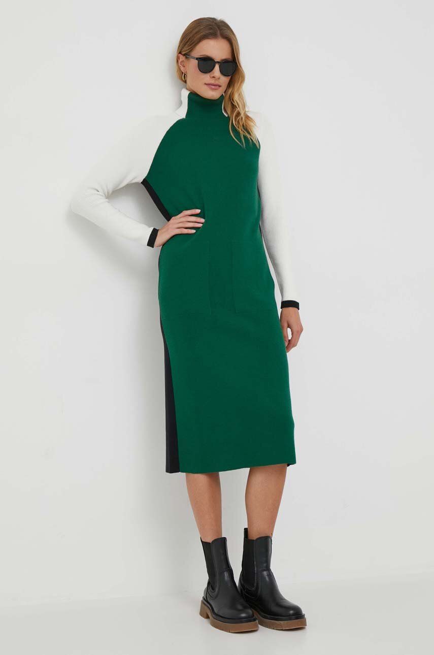 Deha rochie culoarea verde, midi, drept