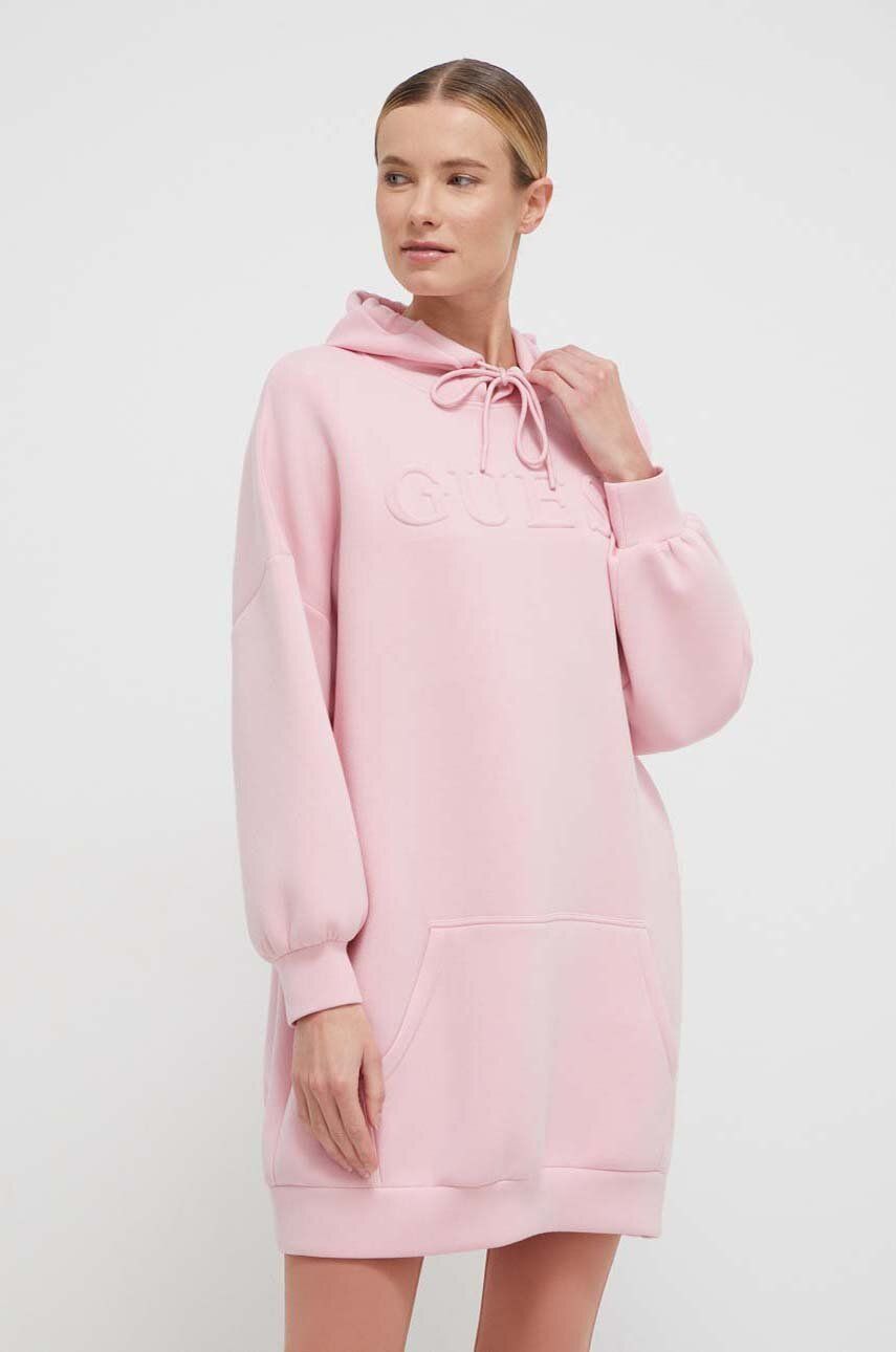 E-shop Šaty Guess CINDRA růžová barva, mini, oversize, V3BQ14 K7UW2