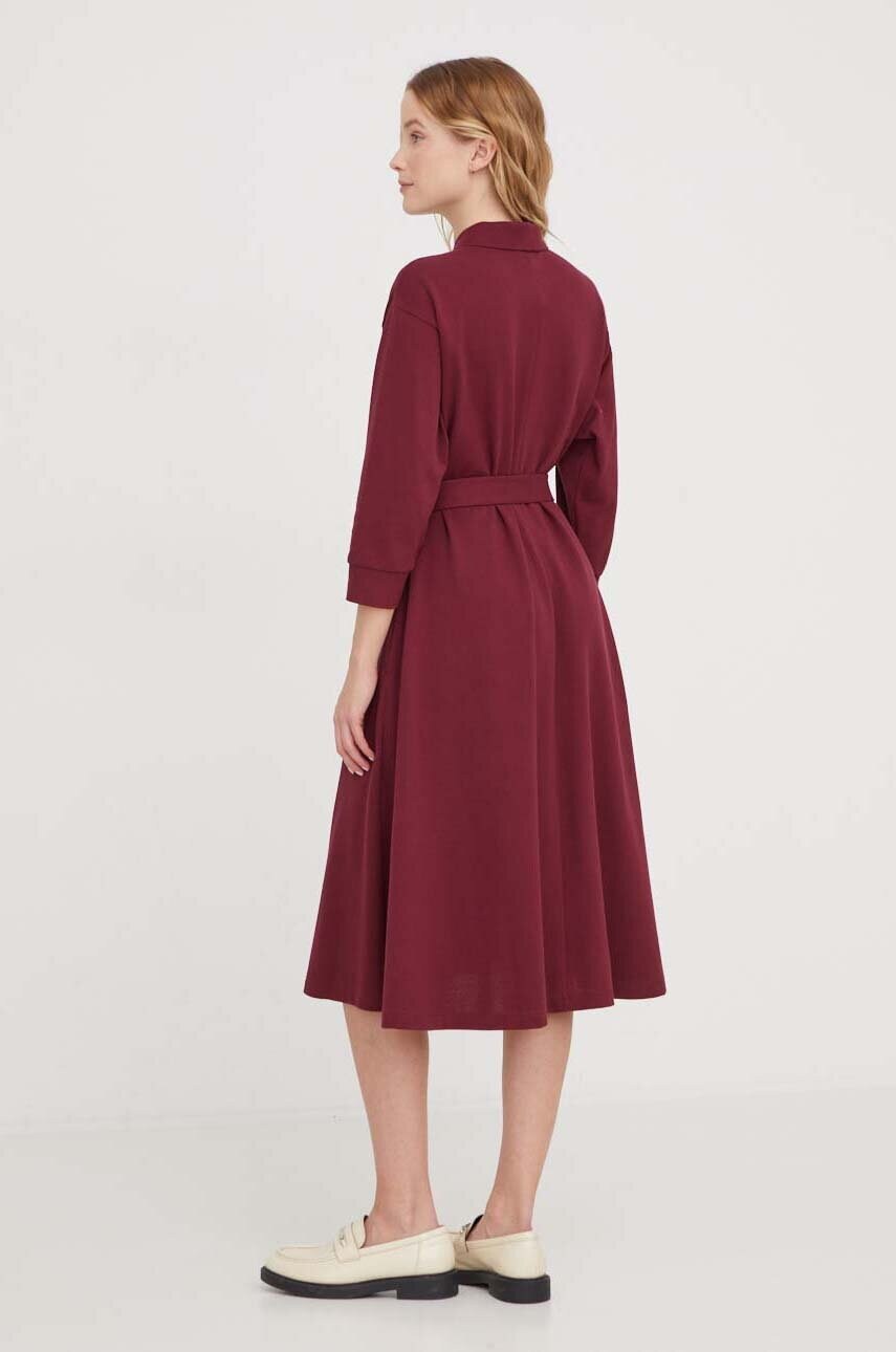 Бавовняна сукня Lacoste колір бордовий mini oversize