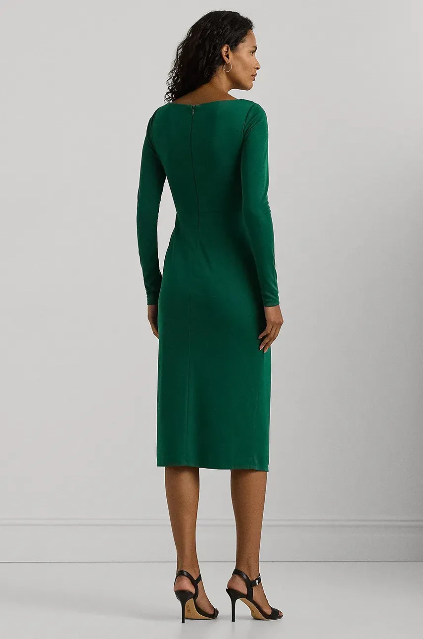 Платье Lauren Ralph Lauren цвет фиолетовый midi облегающая Платье Lauren Ralph Lauren цвет фиолетовый midi облегающая