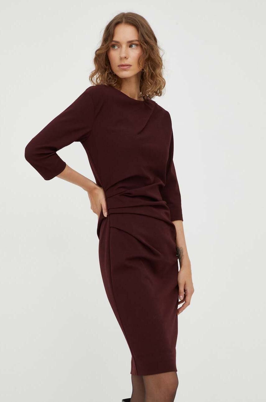 Tiger Of Sweden rochie culoarea bordo, mini, mulata