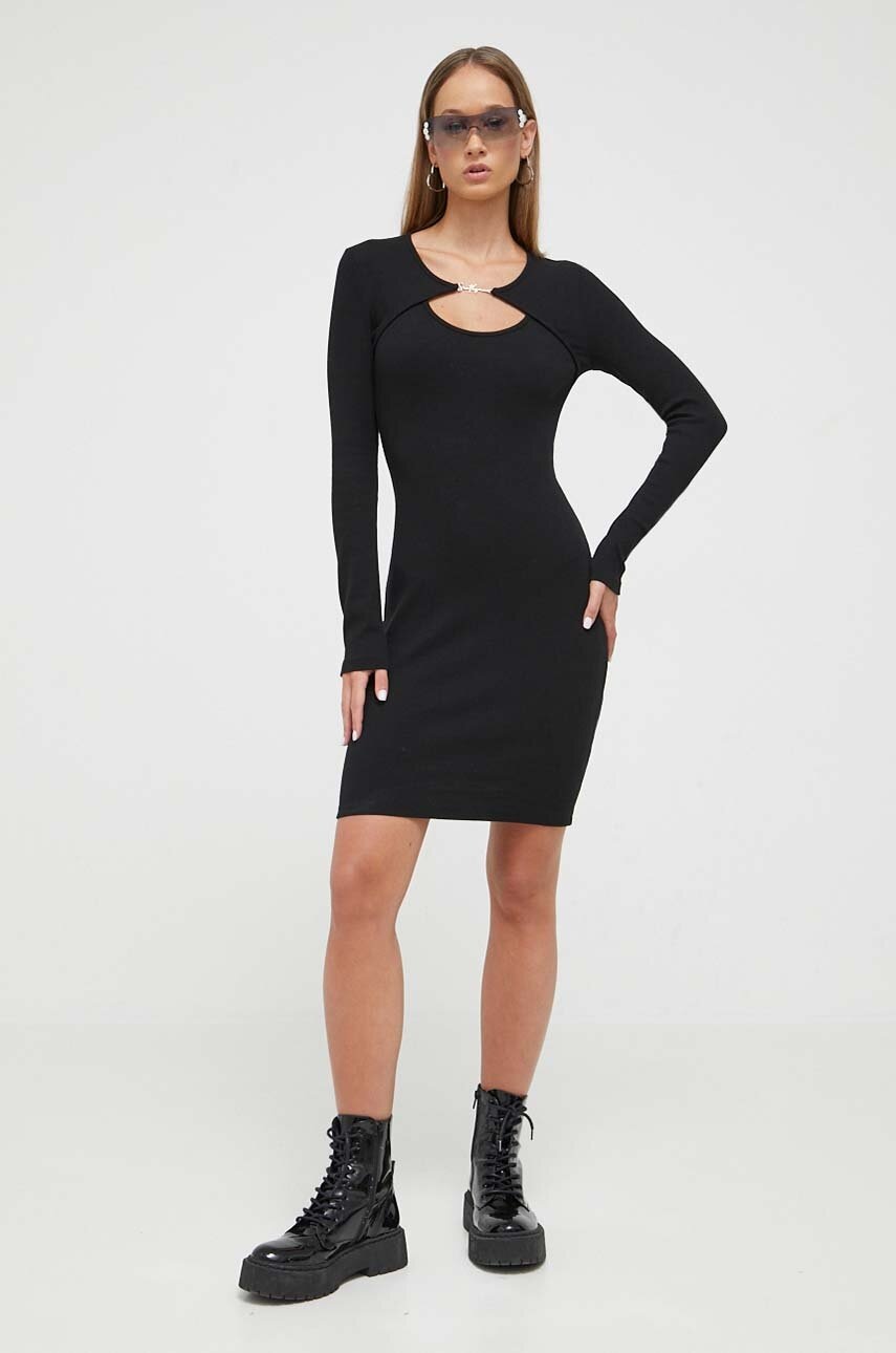 Sixth June rochie culoarea negru, mini, mulata