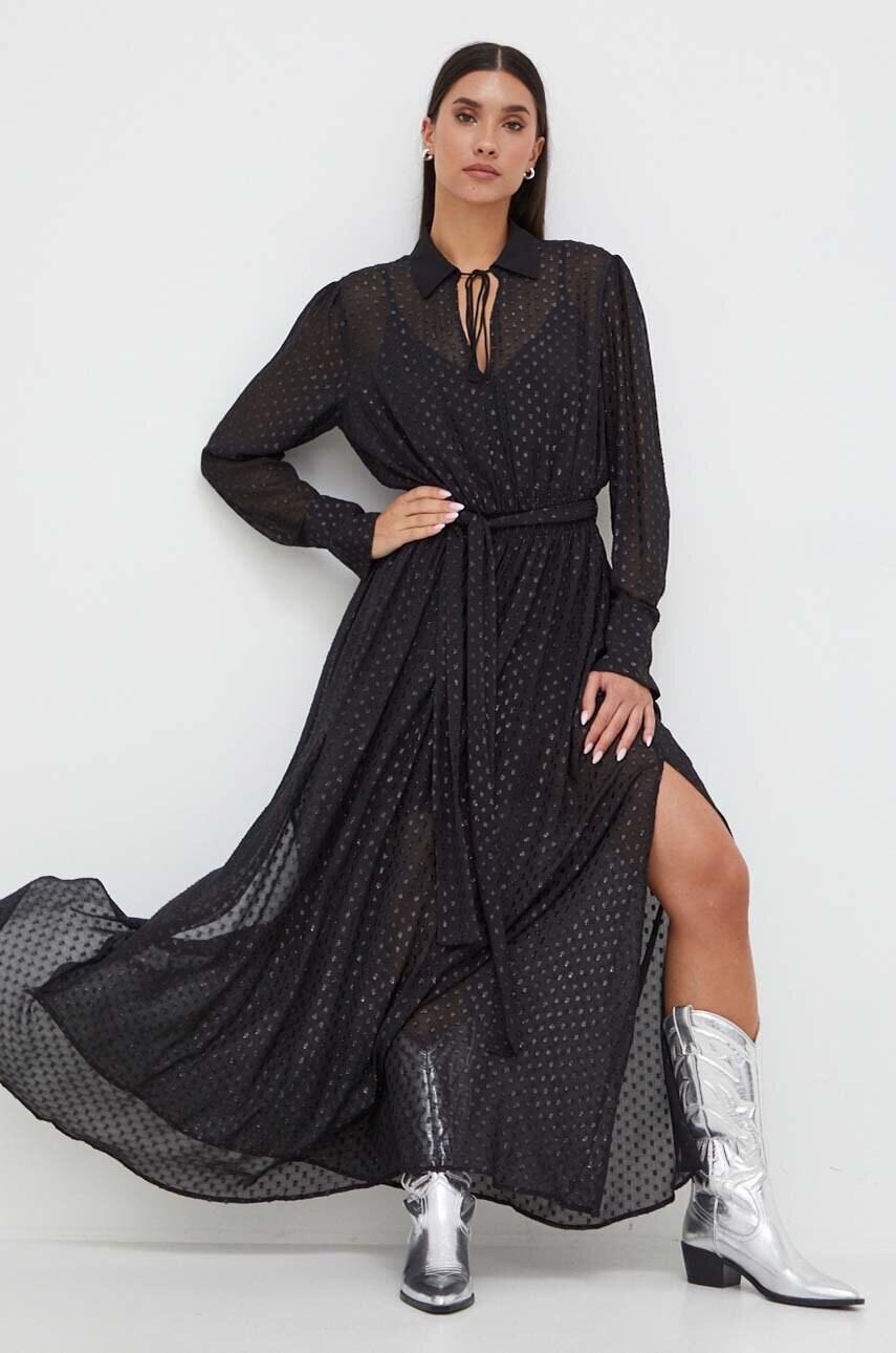 

Сукня Twinset колір чорний maxi розкльошена