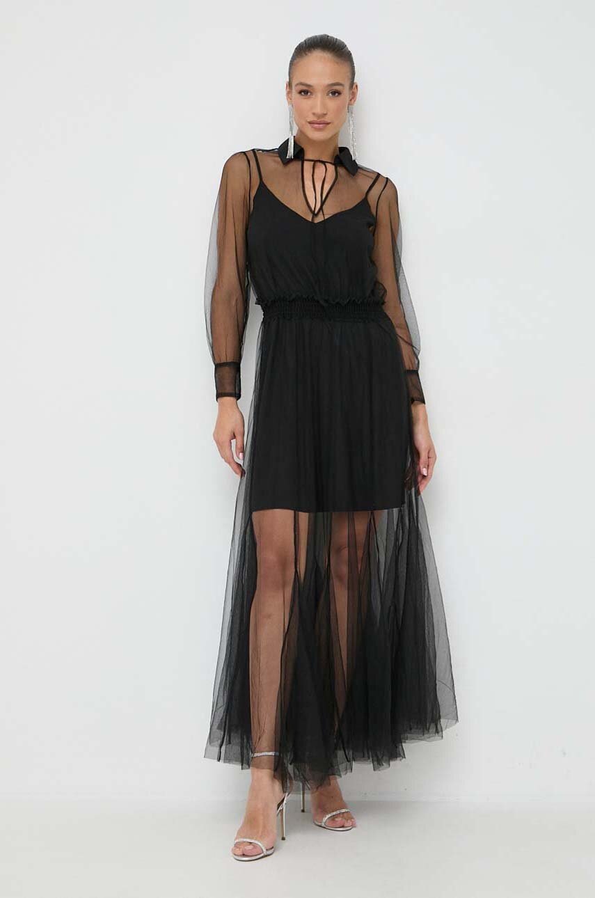 

Сукня Twinset колір чорний maxi розкльошена