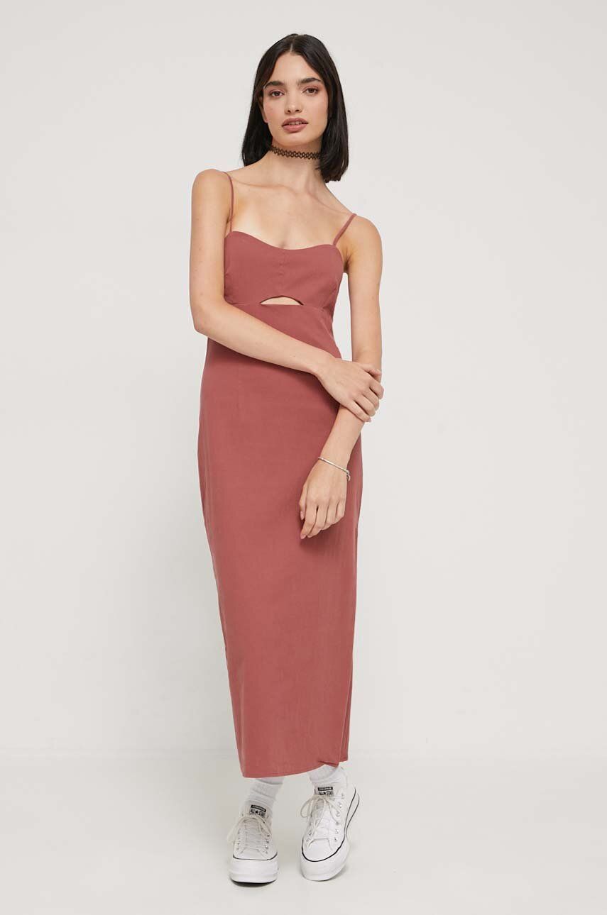 Abercrombie & Fitch Rochie Culoarea Roz, Midi, Mulata