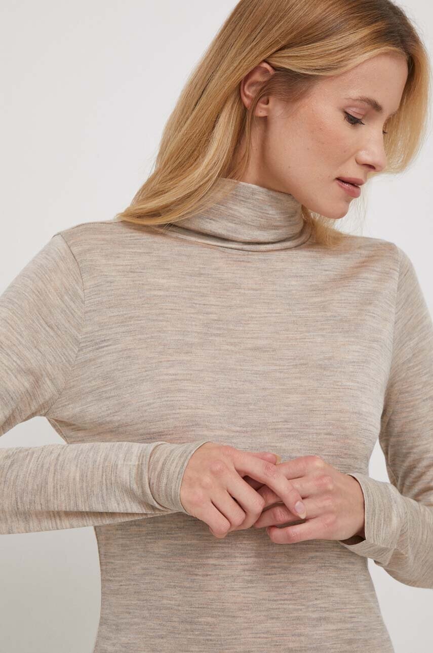 Вовняна сукня Polo Ralph Lauren колір бежевий maxi розкльошена