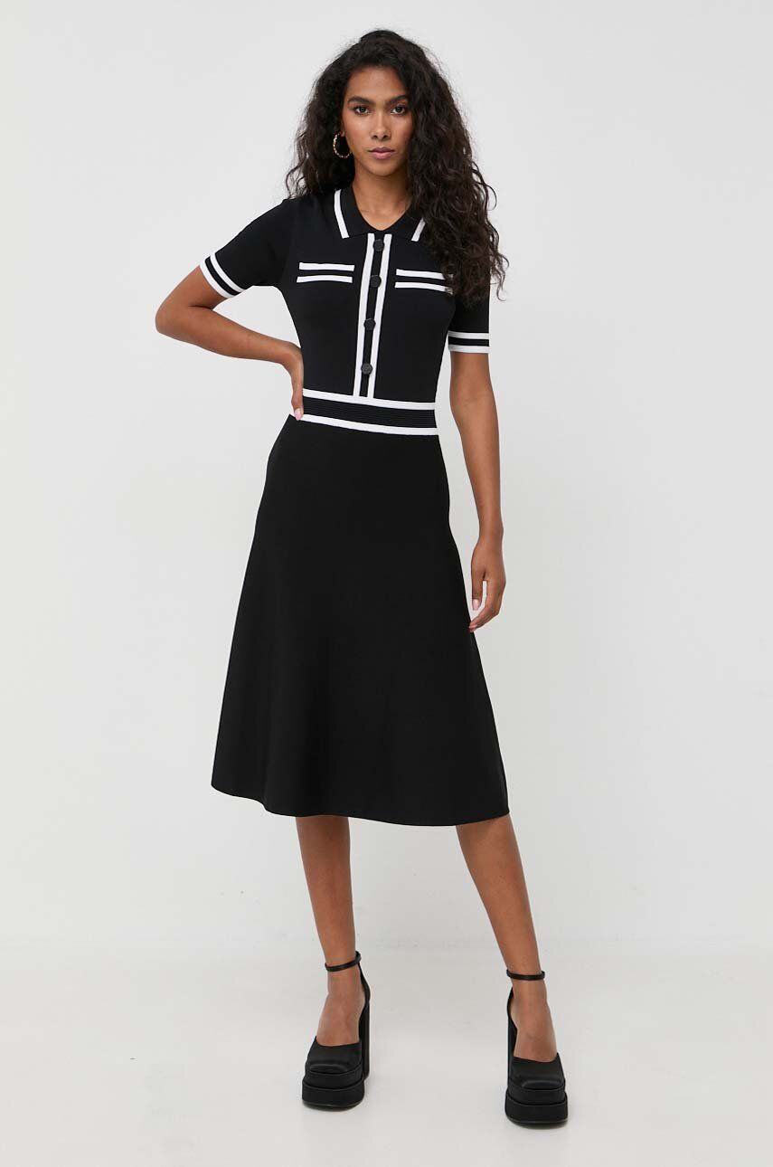 Karl Lagerfeld Rochie Culoarea Negru, Midi, Mulata