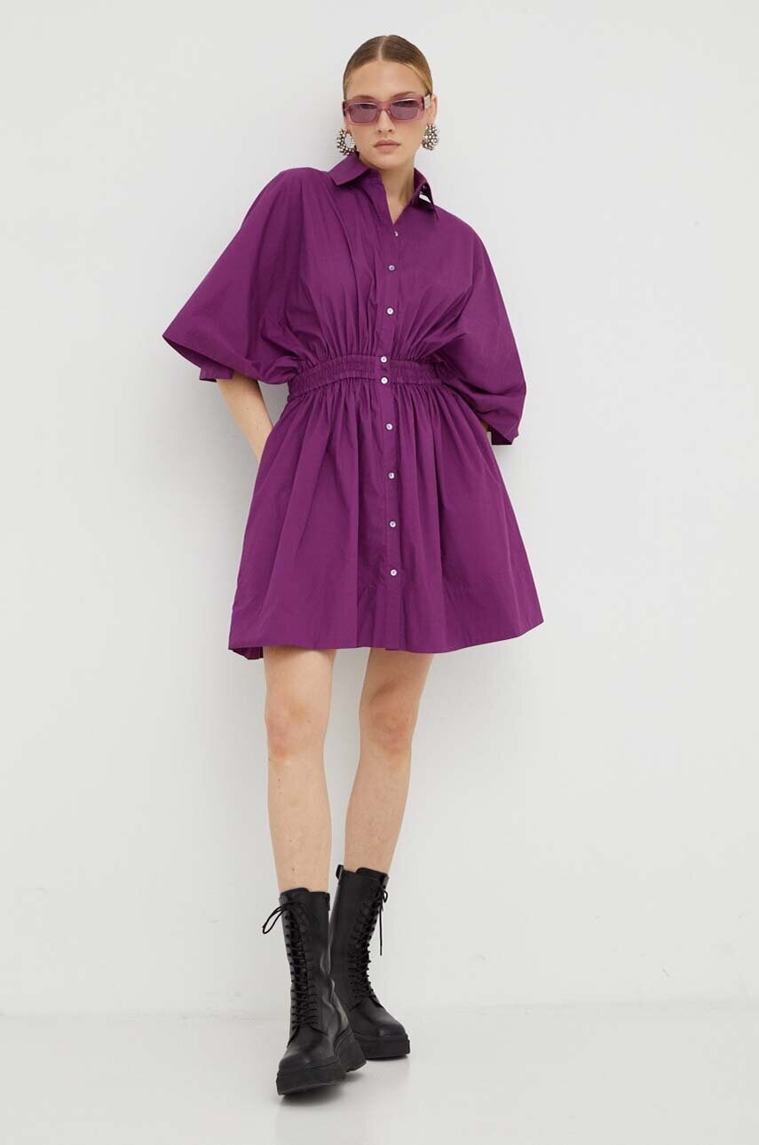 

Бавовняна сукня Karl Lagerfeld колір фіолетовий mini oversize
