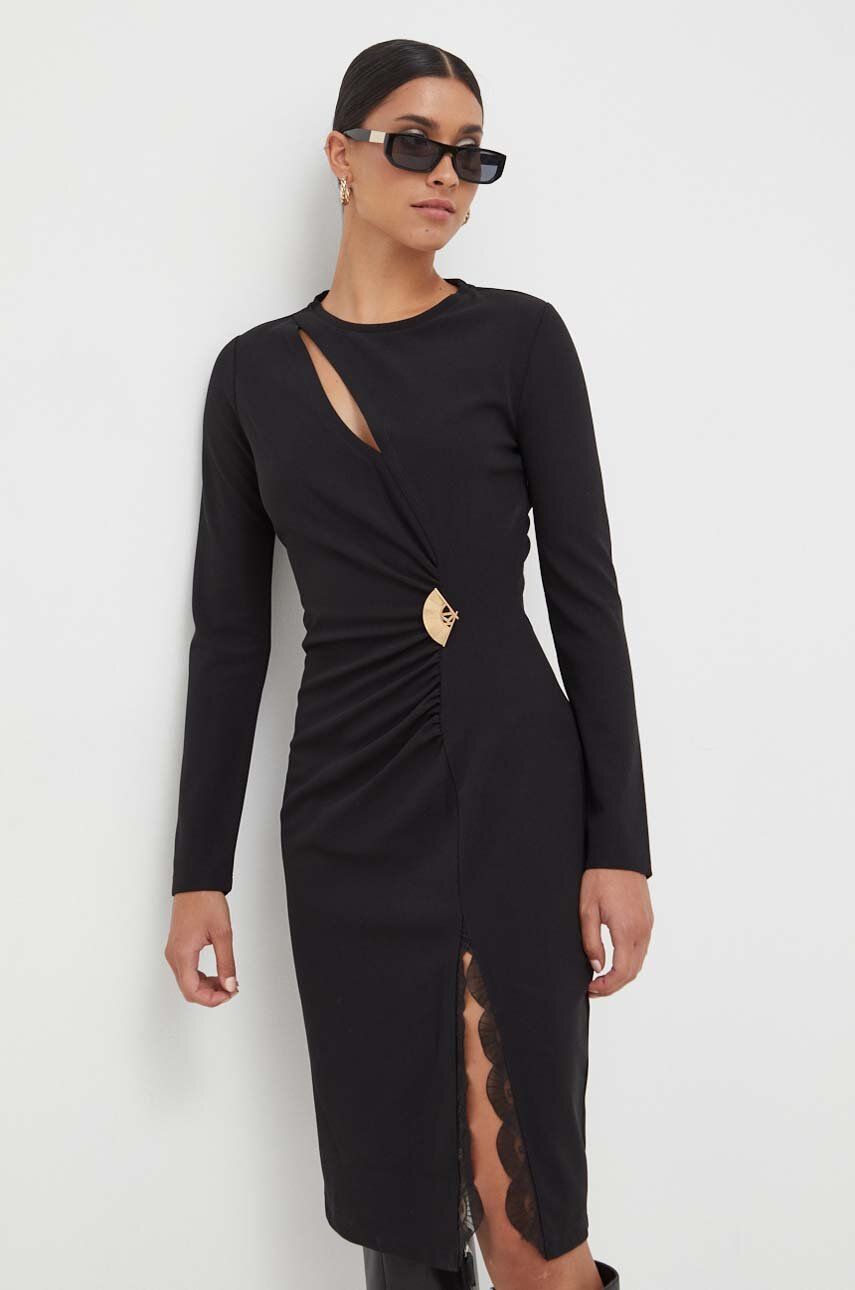Karl Lagerfeld rochie culoarea negru, midi, drept
