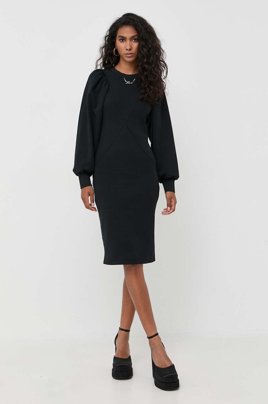 Karl Lagerfeld rochie culoarea negru, mini, mulata