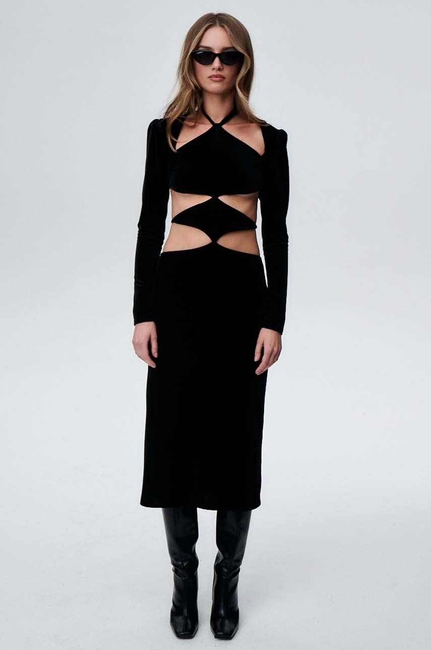 E-shop Šaty Undress Code černá barva, midi