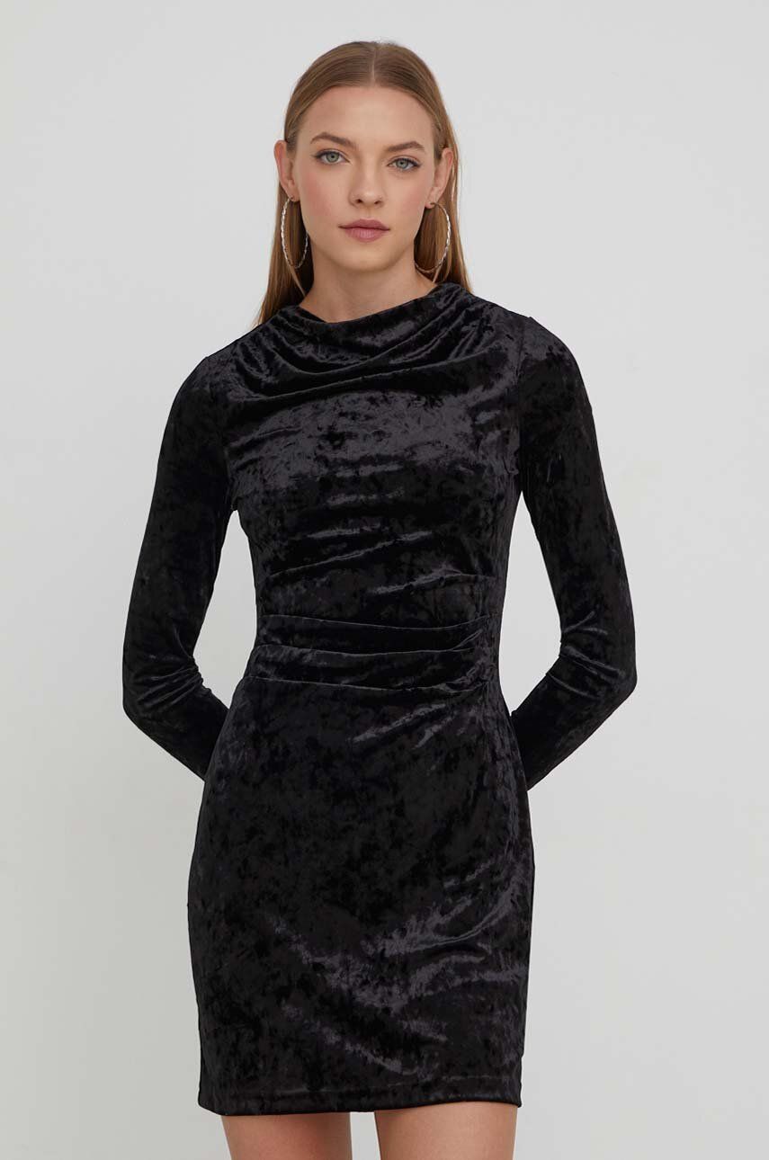 Superdry rochie culoarea negru, mini, mulata
