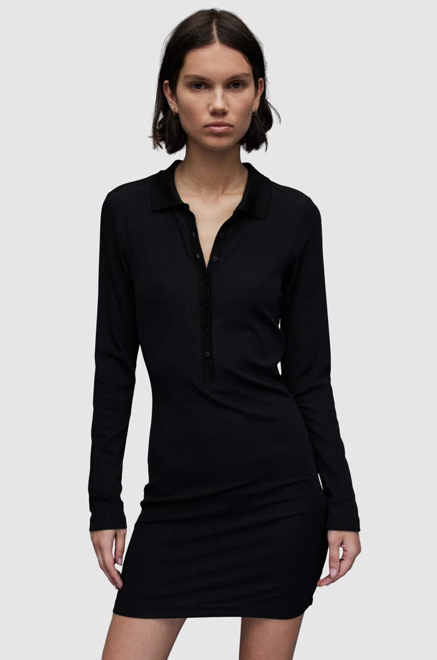 Levně Šaty AllSaints WD014Z HOLLY DRESS černá barva, mini