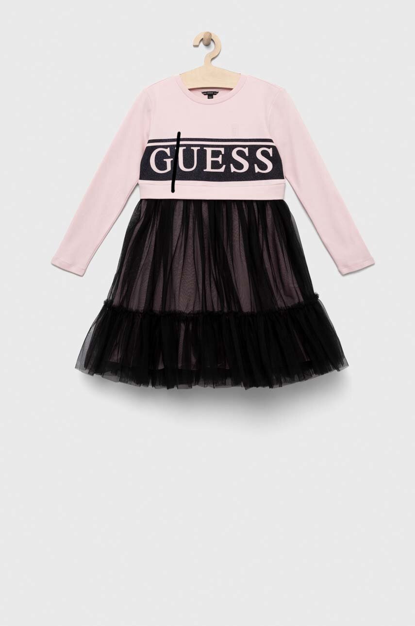 

Дитяча сукня Guess колір рожевий mini розкльошена