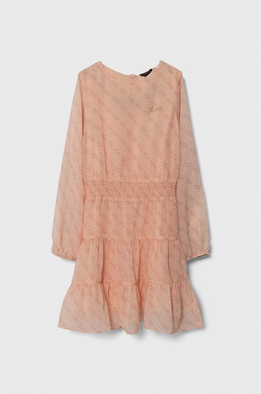 

Детское платье Guess цвет оранжевый mini расклешённое