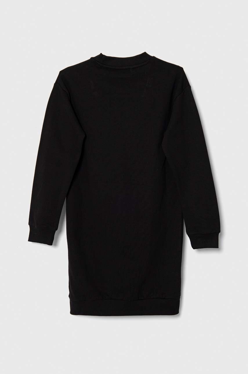 Хлопковое детское платье Guess цвет чёрный midi прямое