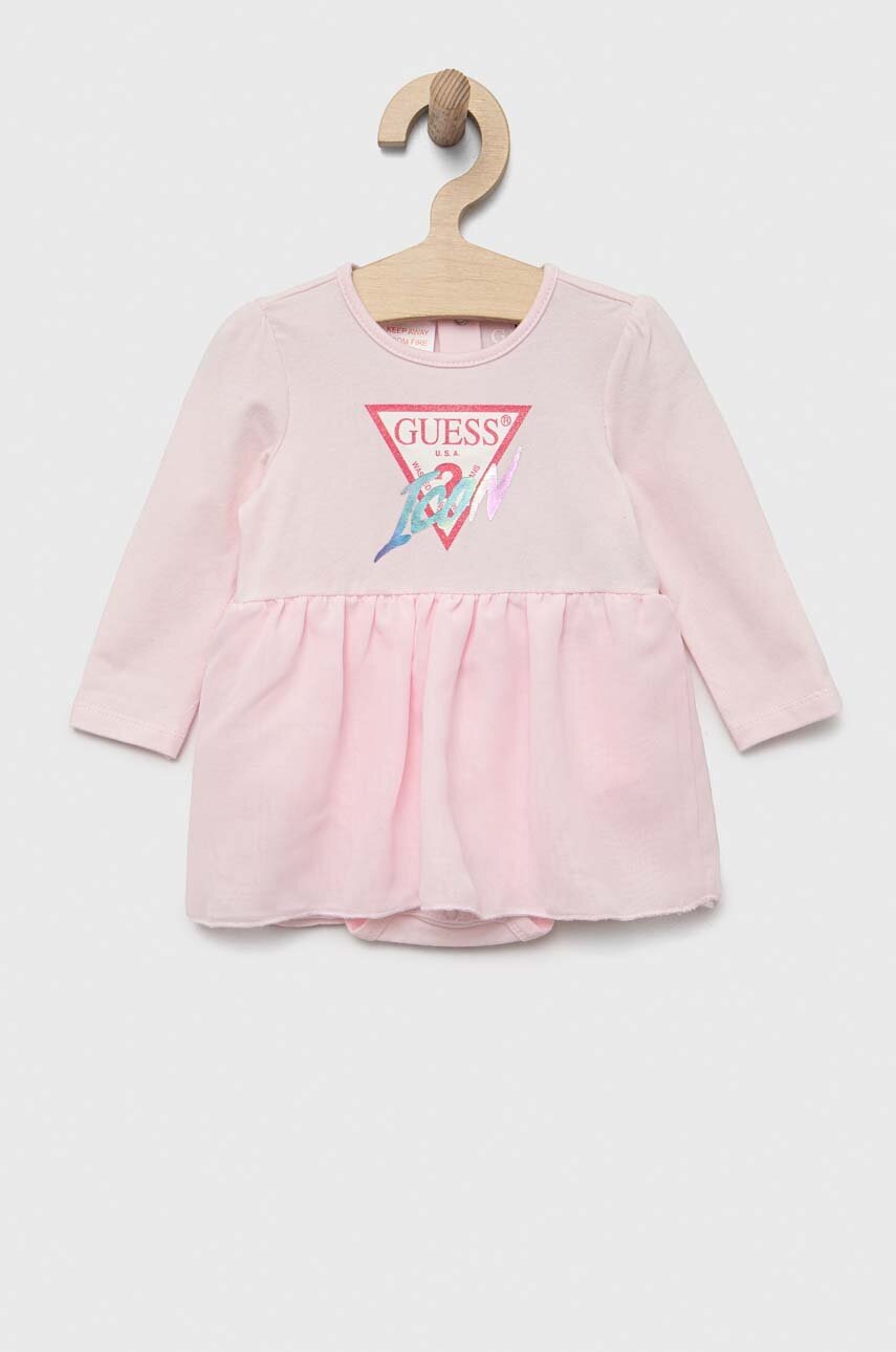 

Сукня для немовлят Guess колір рожевий mini розкльошена