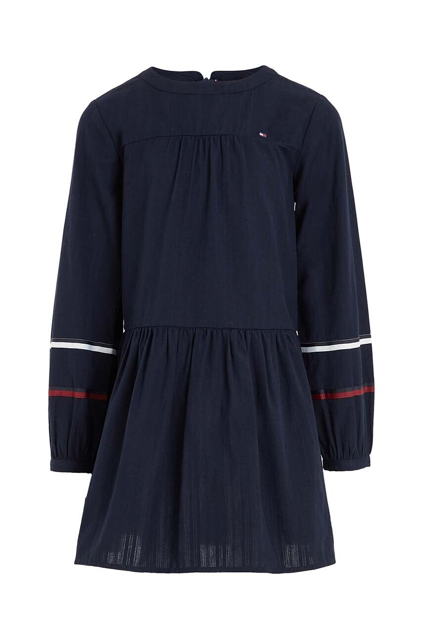 

Хлопковое детское платье Tommy Hilfiger цвет синий mini расклешённое