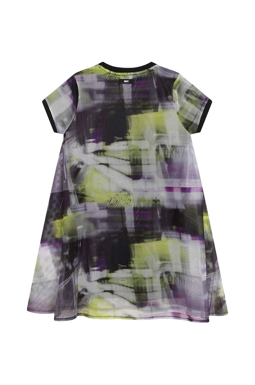 Дитяча сукня Dkny колір зелений mini розкльошена