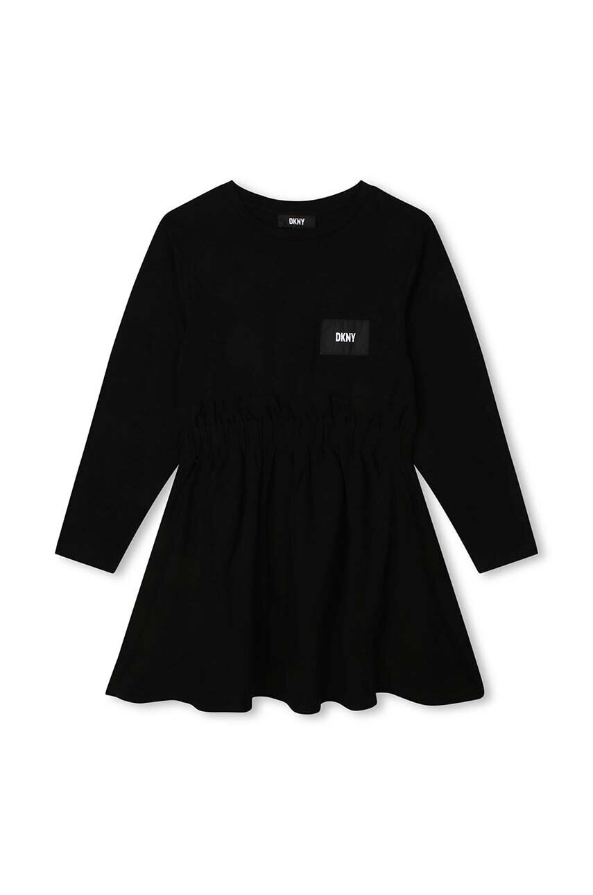 Dkny rochie fete culoarea negru, mini, evazată