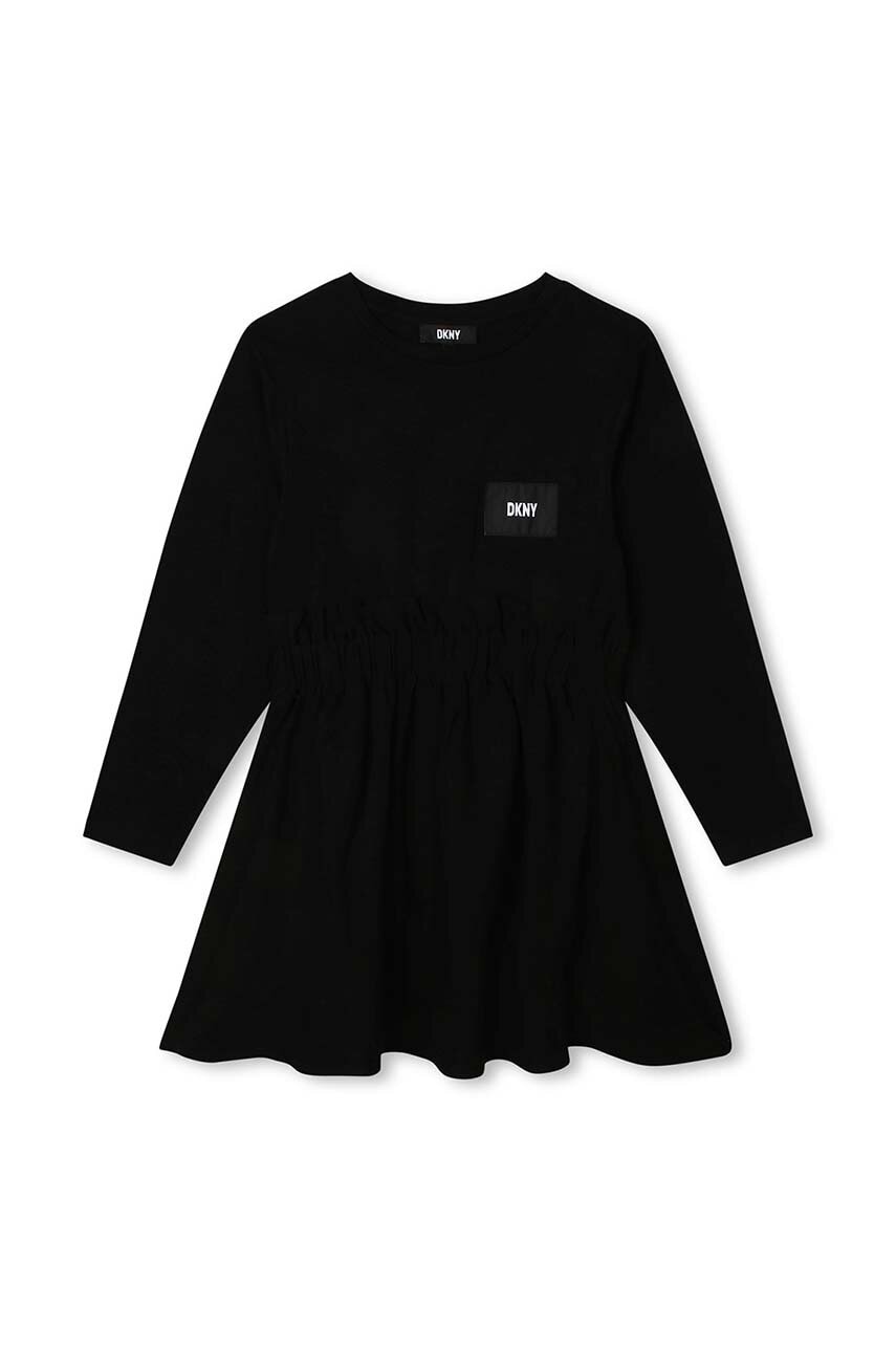 Детское платье Dkny цвет чёрный mini расклешённое