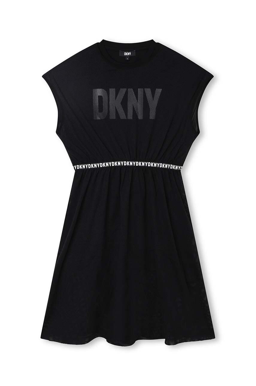 Детское платье Dkny цвет чёрный mini расклешённое