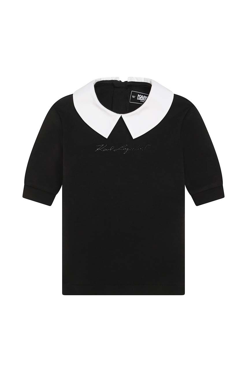 Levně Dívčí šaty Karl Lagerfeld černá barva, mini