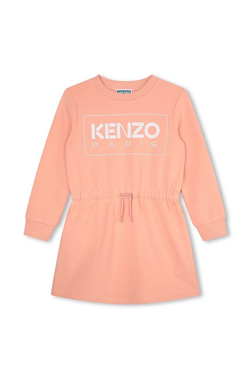 Kenzo Kids rochie fete culoarea roz, mini, evazati