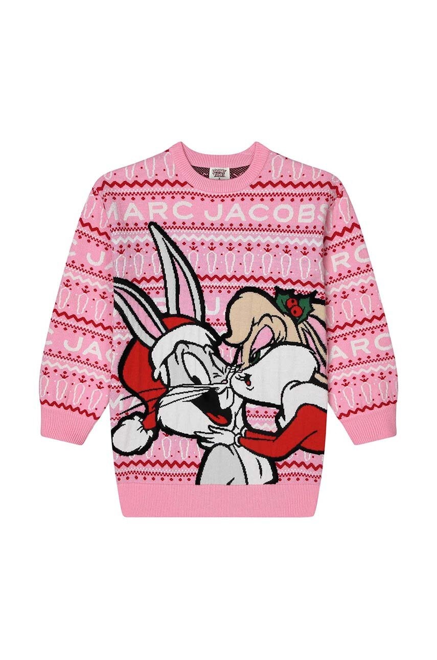 Дитяча сукня Marc Jacobs колір рожевий mini пряма Дитяча сукня Marc Jacobs колір рожевий mini пряма