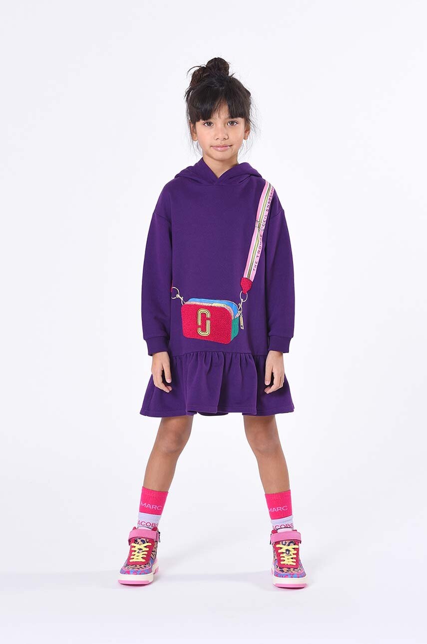 

Дитяча бавовняна сукня Marc Jacobs колір фіолетовий mini пряма