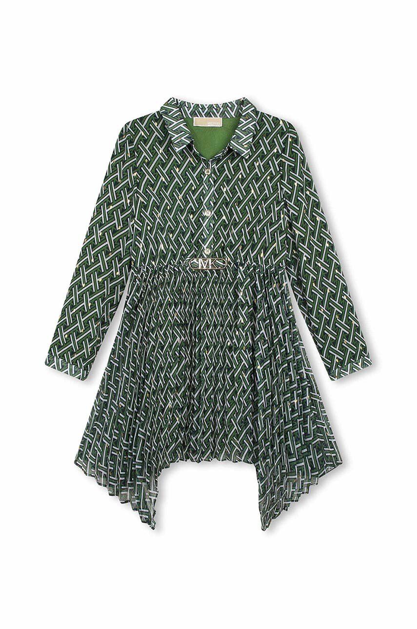 Levně Dívčí šaty Michael Kors zelená barva, mini