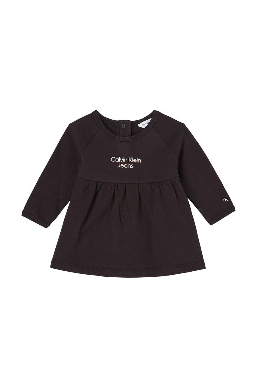 Levně Dětské bavlněné šaty Calvin Klein Jeans černá barva, mini
