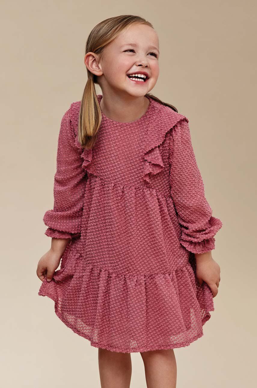 Levně Dívčí šaty Mayoral růžová barva, mini, oversize