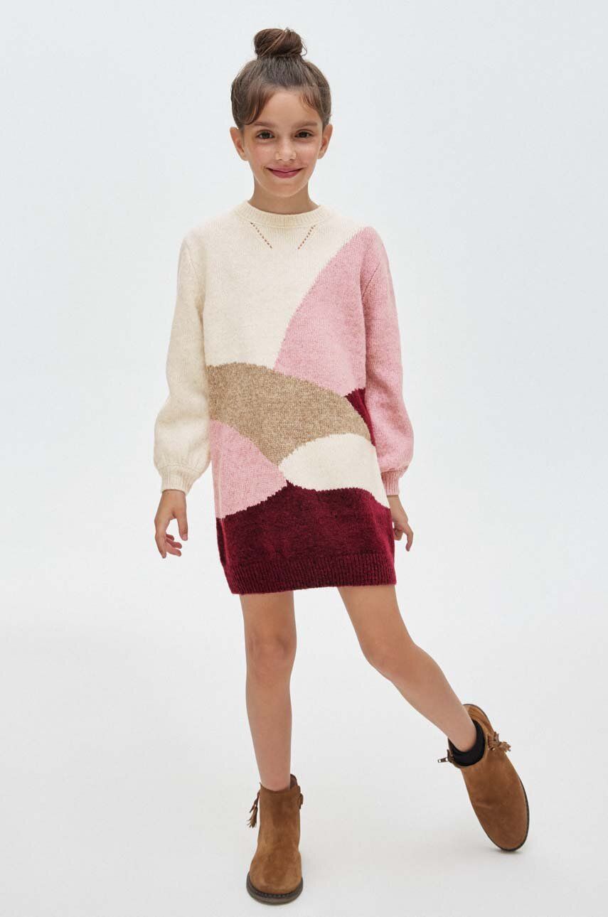 E-shop Dívčí šaty Mayoral fialová barva, mini, oversize