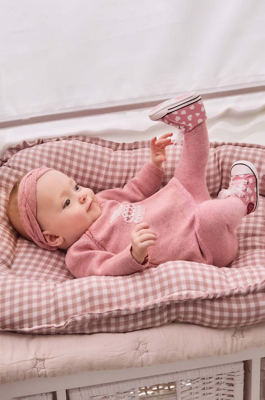 Mayoral Newborn rochie din bumbac pentru bebeluși culoarea roz, mini, drept